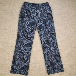 Womens Corduroy Pants 6 Petite Gray Black Floral Paisley Whimsigoth Hippie Boho